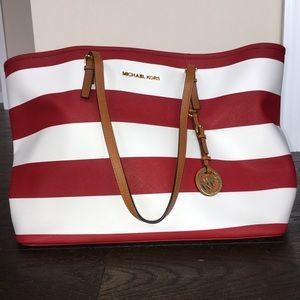 michael kors striped purse